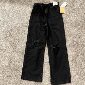High waisted, wide leg jeans, US size 12 in girls.